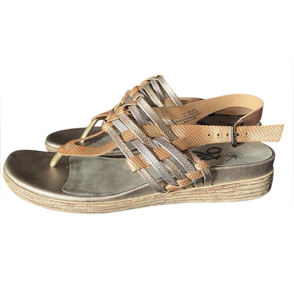 OTBT Sandals Strappy Thong Womens Size 10 Aviate Brown Leather Slingback Shoe